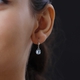 Sky Blue Topaz (Rnd) Lever Back Earrings in Platinum Overlay Sterling Silver 2.95 Ct.