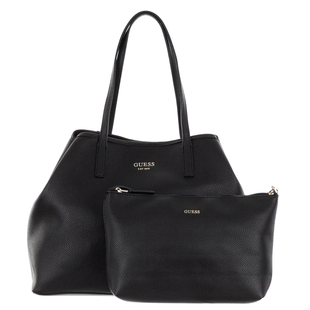 Set of 2 - GUESS Vikky Tote Handbag (Large - 39x30x18 Cm & Small - 26x18x6 Cm) - Black