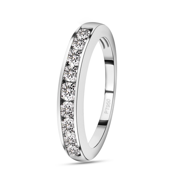 RHAPSODY 950 Platinum Diamond Half Eternity Ring 0.52 Ct.