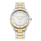 French Connection Silver Dial Mens Watch With Silver & Gold Colour Chain Strap