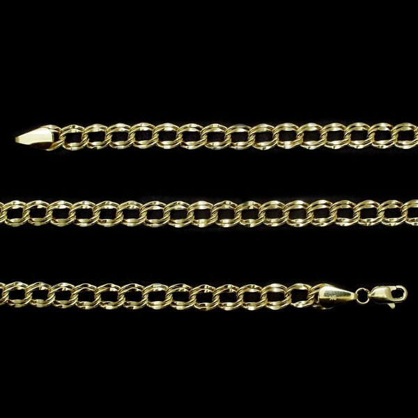 9K Y Gold Double Curb Necklace (Size 18), Gold wt 7.45 Gms.