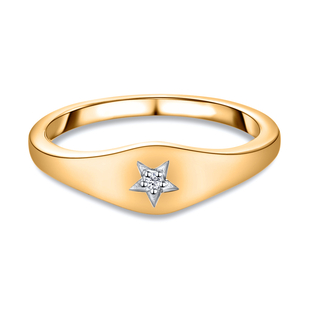 Diamond Star Ring in 14K Gold Overlay Sterling Silver
