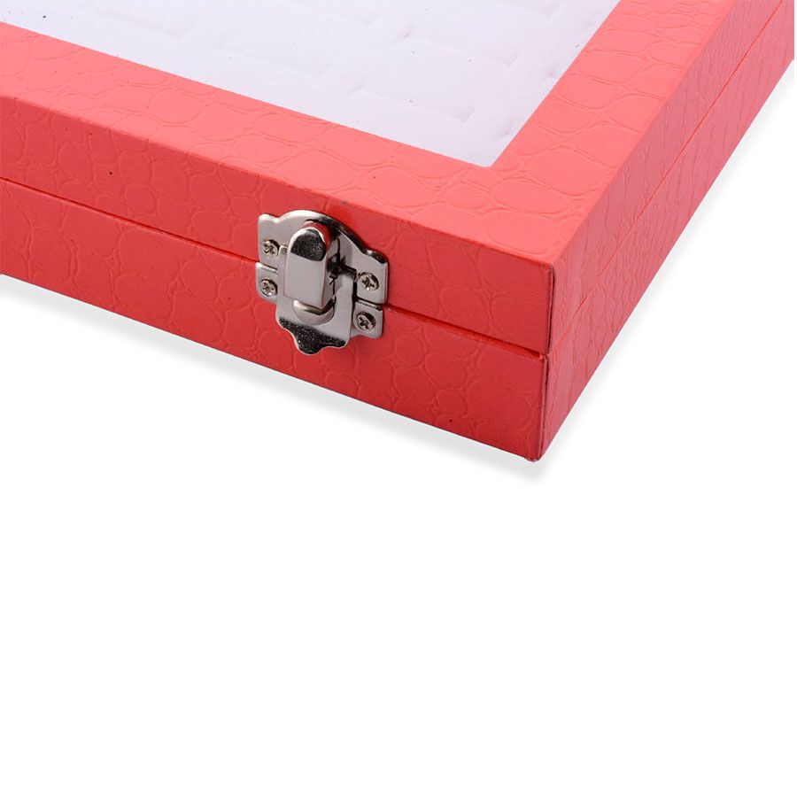 Red Velvet 100 Slot Ring Box (Size 34.5x23.3x4.5 Cm)