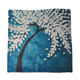 Set of 2 - Floral Tree Pattern Cushion Covers (Size 45 Cm) - Teal & Cream