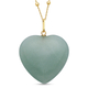 Green Aventurine Heart Pendant with Chain (Size 20) in Yellow Gold Overlay Sterling Silver