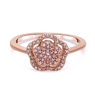 Close Out Deal- 9K Rose Gold Natural Pink Diamond Floral-Inspired Ring 0.25 Ct.