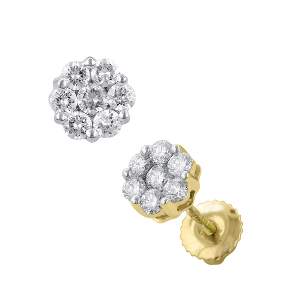 ILIANA 18K Y Gold IGI Certified Diamond (Rnd) (SI/G-H) Stud Earrings (with Screw Back) 0.500 Ct.