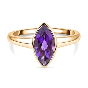 RACHEL GALLEY 9K Yellow Gold AA Amethyst Solitaire Ring 1.50 Ct.
