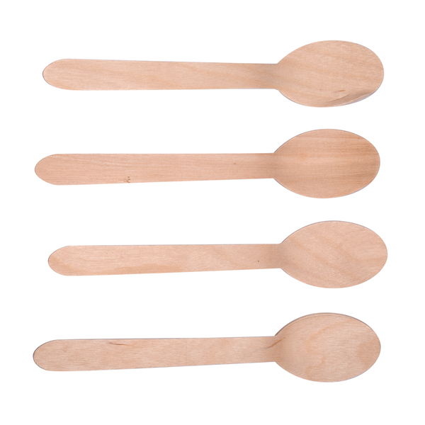 100% Compostable and Biodegradable Wooden Spoons (Pack of 100)
