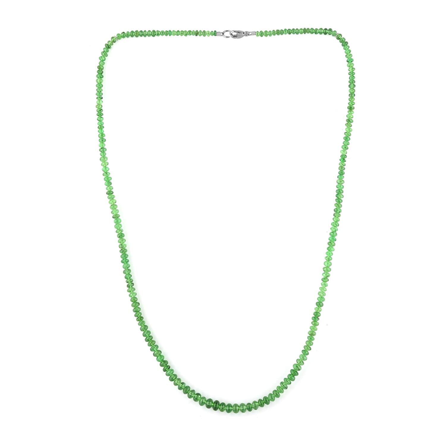 950 Platinum  AAAA  Tsavorite Garnet  Necklace (Size - 18) 60.00 ct,  Platinum Wt. 2.75 Gms  60.000 