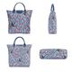 Signare Tapestry Blossom and Swallow Floral  Pattern Foldaway Bag (Size -28X34X13) - Light Blue