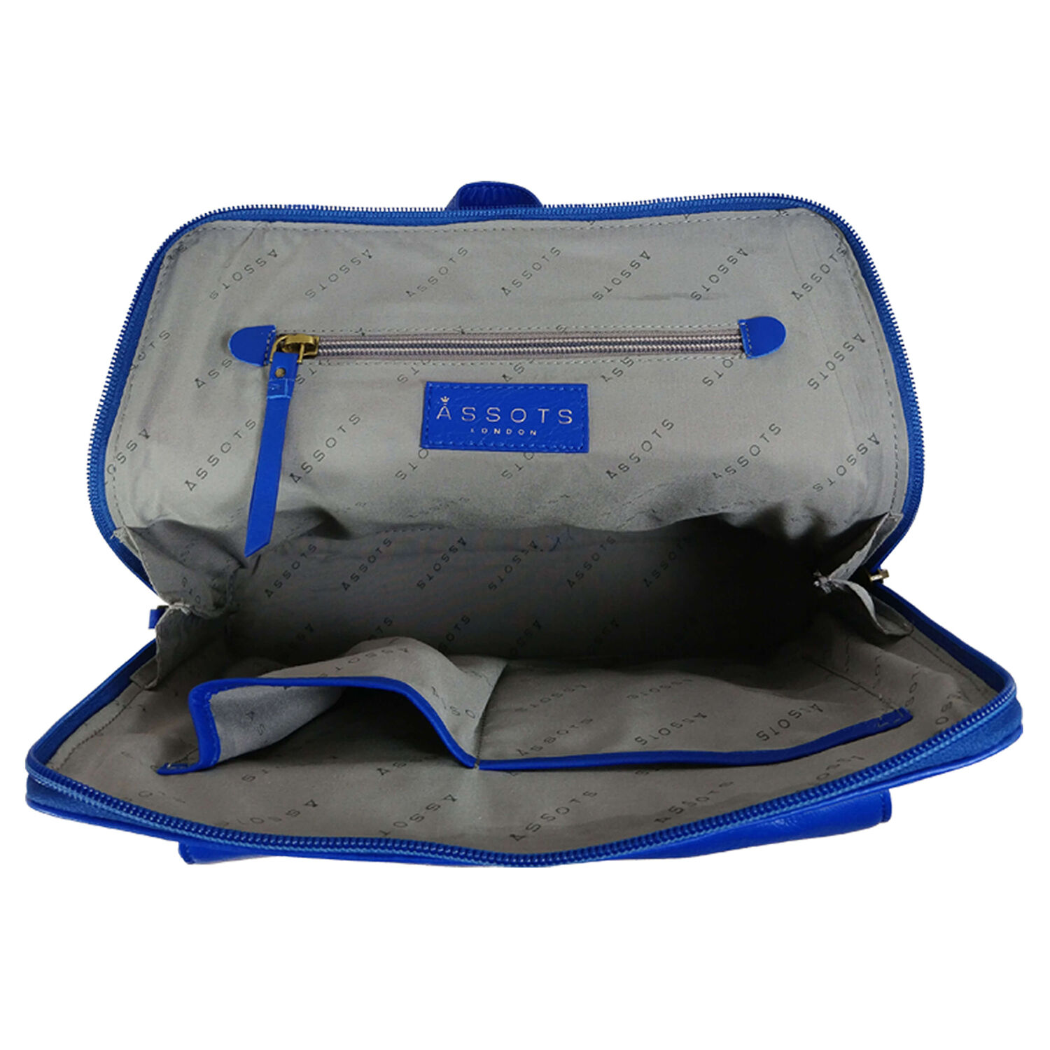 Assots London APPLE Two Way Zip Top Backpack in Cobalt Blue (Size 30x7x29.5 Cm)