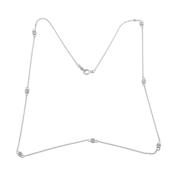 Constellation 9K W Gold SGL Certified Diamond (Rnd) (I3/ G-H) Station Necklace (Size 19) 0.500 Ct.