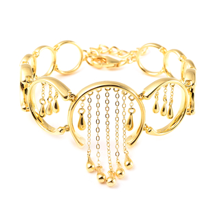 LucyQ Drip Collection - Yellow Gold Overlay Sterling Silver Bracelet (Size 7.5 with Extender)
