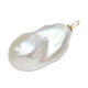 ILIANA 18K Yellow Gold AAA White Baroque Pearl Pendant