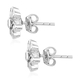 GP Polki Diamond and Blue Sapphire Flower Stud Earrings (with Push Back) in Sterling Silver