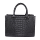RIVER 100% Genuine Crocodile Leather Bag with Zipper Closure (26x20x12Cm) - Grey