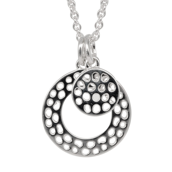 RACHEL GALLEY Sterling Silver Memento Disc Pendant With Chain (Size 20), Silver wt 8.70 Gms.