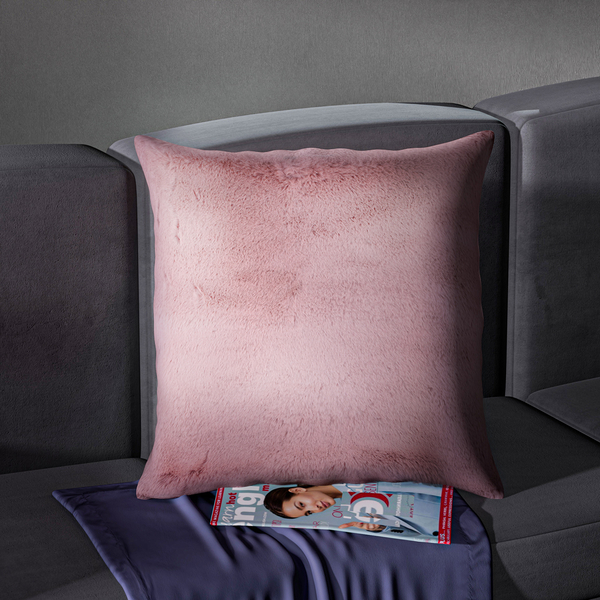 TJC Faux Fur Cushion Cover (Size 45 Cm) - Pink