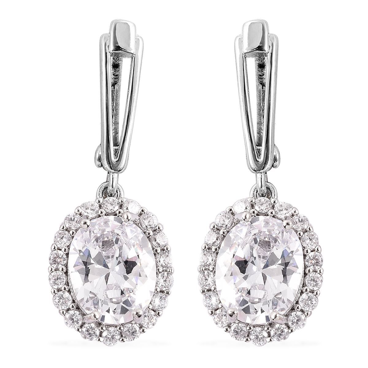 4 Piece Set -  Simulated Diamond Ring, Necklace (Size 20 with 2 inch Ext.), Barcelet (Size 8 with Extra Clasp) and Earrings (with Clasp) in Silver Tone