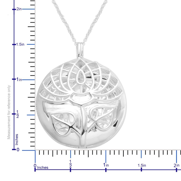 RACHEL GALLEY Sterling Silver Lotus Pendant With Chain, Silver wt 34.20 Gms.