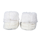 100% Acrylic Double Layer Indoor Anti-Slip Faux Fur Slippers - White