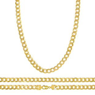 Rachel Galley 9K Yellow Gold Flat Curb Necklace (Size - 22) With Lobster Clasp, Gold Wt. 20.32 Gms