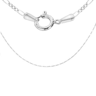 Sterling Silver Figaro Chain (Size 20) with Spring Ring Clasp, Silver wt 3.50 Gms