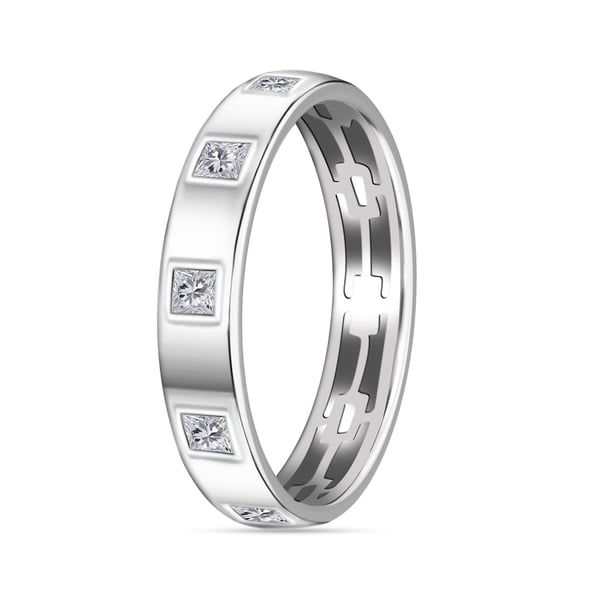 RHAPSODY 950 Platinum IGI Certified Diamond (VS/E-F) Ring 0.50 Ct, Platinum Wt. 3.80 Gms.
