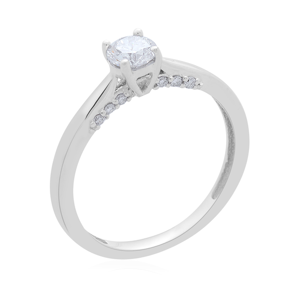 ILIANA 18K White Gold IGI Certified Diamond (Rnd) (SI/G-H) Ring 0.500 Ct.