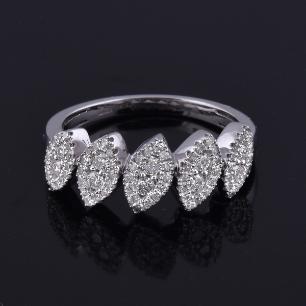 NY Close Out Deal - 10K White Gold Diamond (I1/G-H) Ring 0.50 Ct, Gold wt. 3.30 Gms