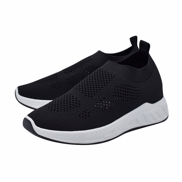 Fly Knit Ankle Trainers in Black (Size 3)