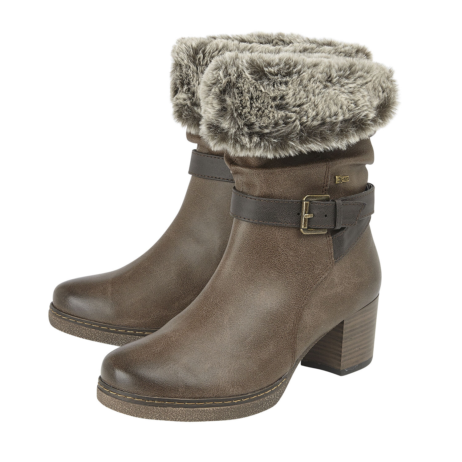 Lotus Charmaine Heeled Mid-Calf Ladies Boots (Size 7) - Brown