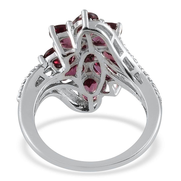 Orissa Rhodolite Garnet (Ovl) Ring in Platinum Overlay Sterling Silver 5.000 Ct.