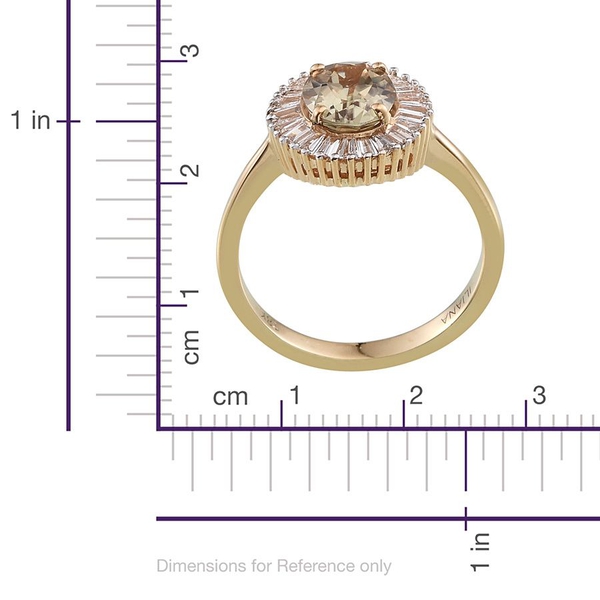 ILIANA 18K Y Gold Natural Turkizite (Ovl 2.00 Ct), Diamond Ring 2.500 Ct.