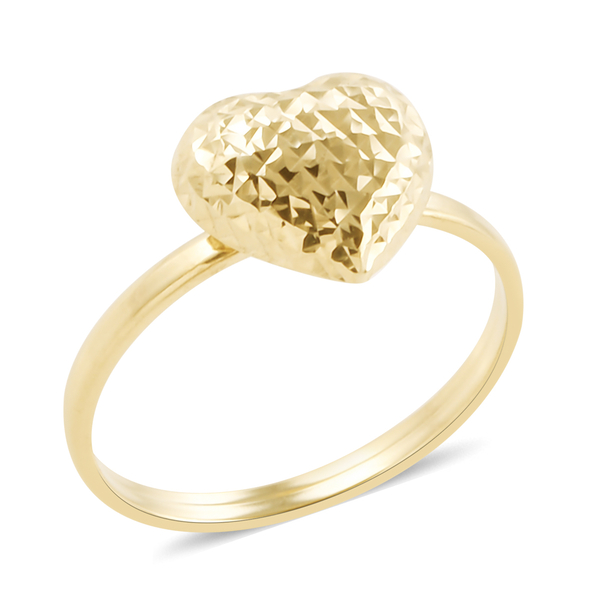 Royal Bali Collection 9K Yellow Gold Heart Ring