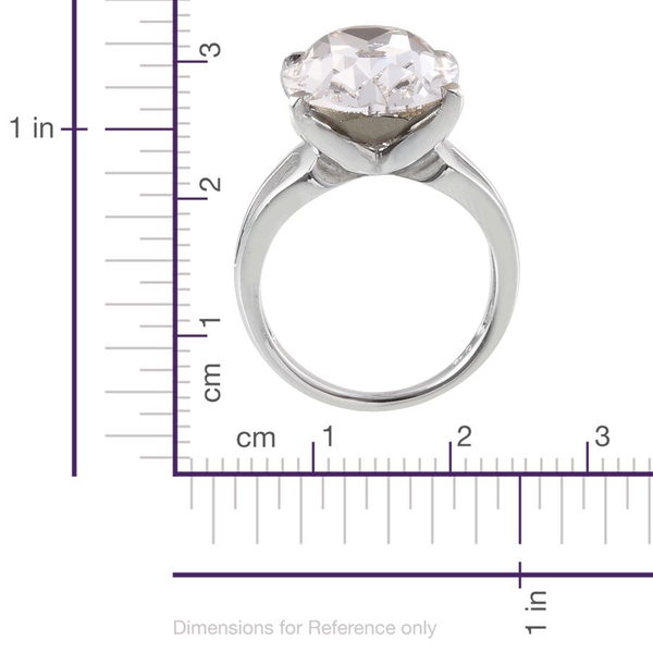 - White Crystal (Ovl) Ring in ION Plated Platinum Bond