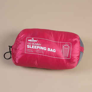 Mummy Sleeping Bag in Pink and Grey - Single - 2 Seasons  (210x52x72 Cm)