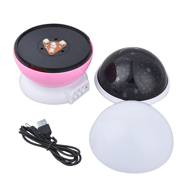 360 Degree Rotating Galaxy Light Projector Light with Music - Pink