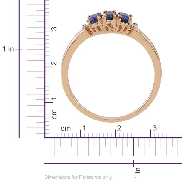 ILIANA 18K Y Gold AAA Ceylon Sapphire (Ovl), Diamond Ring 1.000 Ct..