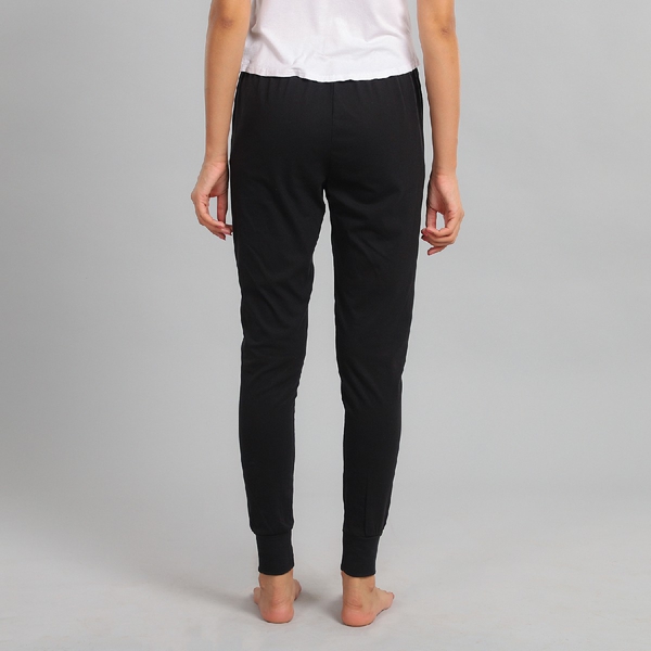 100% Cotton Single Jersey Loungewear Leggings in Black