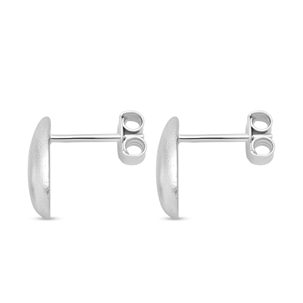 LUCYQ Texture Drop Collection - Matte Texture Rhodium Overlay Sterling Silver Stud Earrings with Push Back