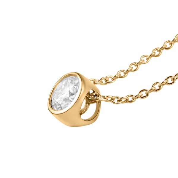 Moissanite Pendant with Chain (Size 18) in 14K Gold Overlay Sterling Silver 1.04 Ct.