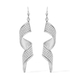 NY Close Out - Designer Rhodium Overlay Sterling Silver Diamond Cut Hook Earrings