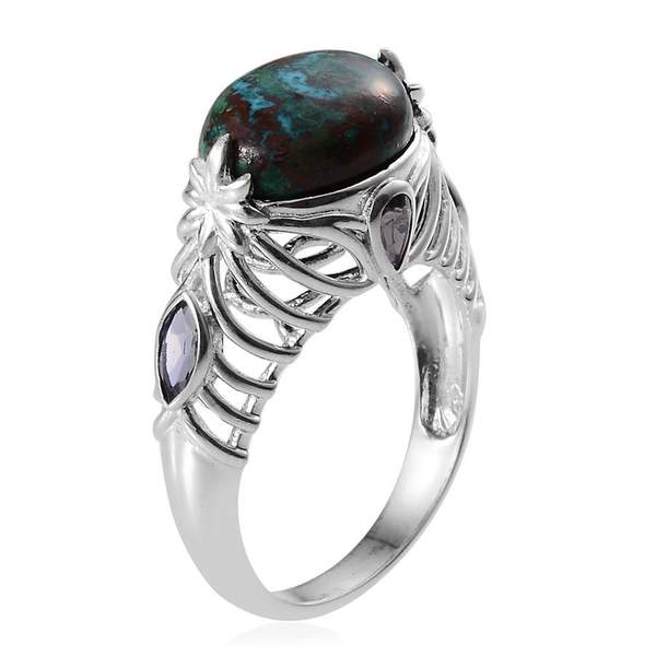Table Mountain Shadowkite (Ovl 9.00 Ct), Iolite Ring in Platinum Overlay Sterling Silver 9.650 Ct.