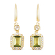 Hebei Peridot and Natural Cambodian Zircon Earrings (with Clasp) in Yellow Gold Overlay Sterling Sil