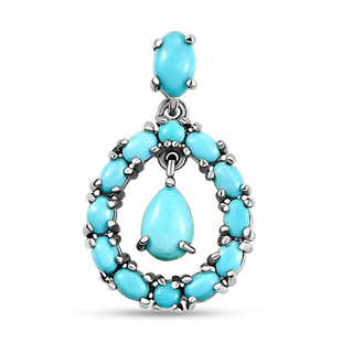 Arizona Sleeping Beauty Turquoise Pendant in Platinum Overlay Sterling Silver 1.41 Ct.