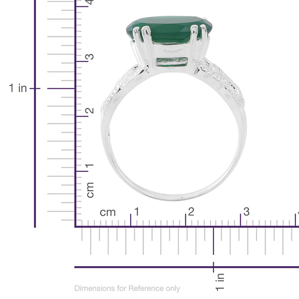 Verde Onyx (Ovl) Solitaire Ring in Sterling Silver 5.000 Ct.