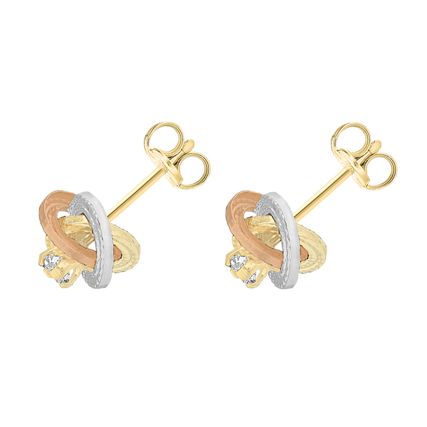 9K Yellow Gold   Cubic Zirconia  Earring 0.22 ct,  Gold Wt. 0.78 Gms  0.220  Ct.
