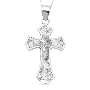 Sterling Silver Cross Pendant with Chain (Size-18)